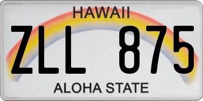 HI license plate ZLL875