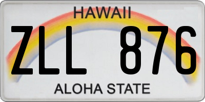 HI license plate ZLL876