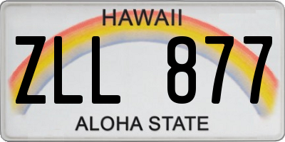 HI license plate ZLL877