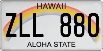HI license plate ZLL880