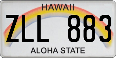 HI license plate ZLL883