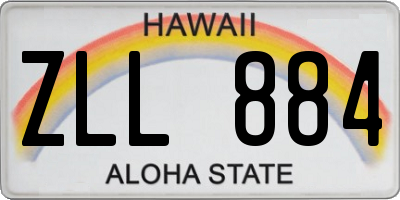 HI license plate ZLL884