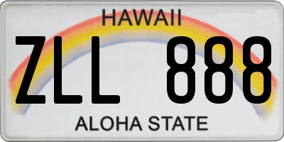 HI license plate ZLL888