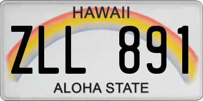 HI license plate ZLL891