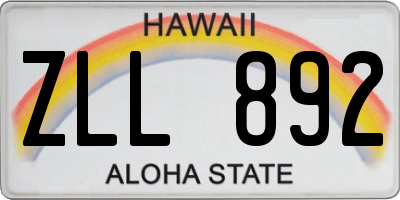 HI license plate ZLL892