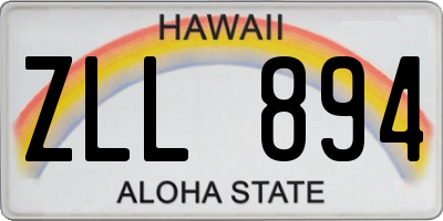 HI license plate ZLL894