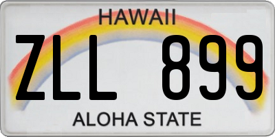 HI license plate ZLL899
