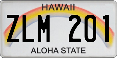 HI license plate ZLM201