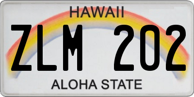 HI license plate ZLM202
