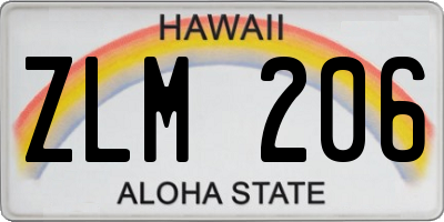 HI license plate ZLM206