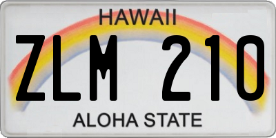 HI license plate ZLM210