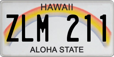 HI license plate ZLM211