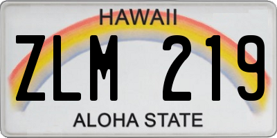 HI license plate ZLM219