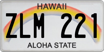 HI license plate ZLM221