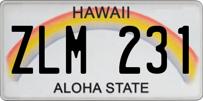 HI license plate ZLM231