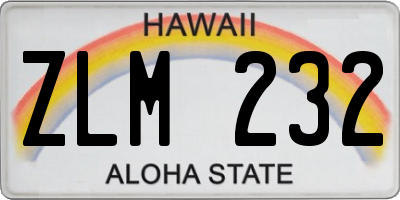 HI license plate ZLM232