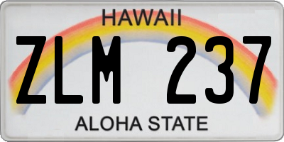HI license plate ZLM237