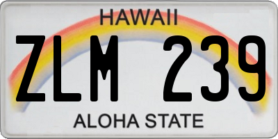 HI license plate ZLM239