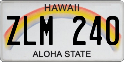HI license plate ZLM240