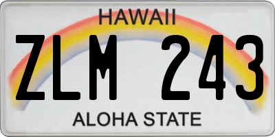 HI license plate ZLM243