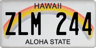 HI license plate ZLM244