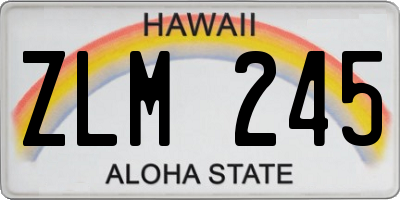 HI license plate ZLM245