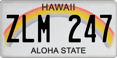 HI license plate ZLM247
