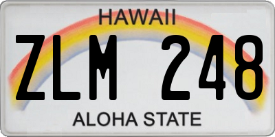 HI license plate ZLM248