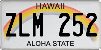 HI license plate ZLM252