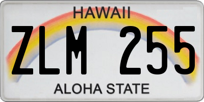 HI license plate ZLM255