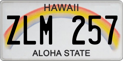 HI license plate ZLM257