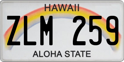 HI license plate ZLM259