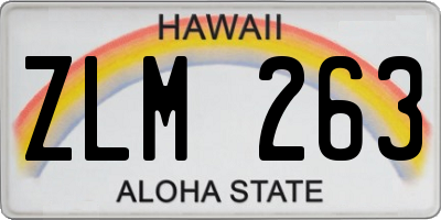 HI license plate ZLM263