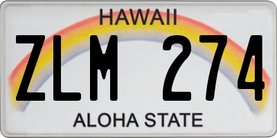 HI license plate ZLM274