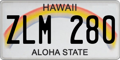 HI license plate ZLM280