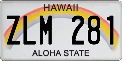 HI license plate ZLM281