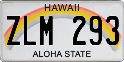 HI license plate ZLM293