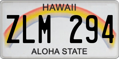 HI license plate ZLM294