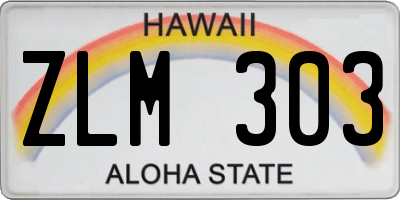 HI license plate ZLM303