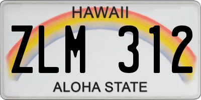 HI license plate ZLM312