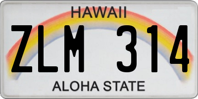 HI license plate ZLM314