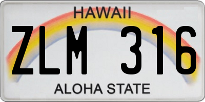HI license plate ZLM316