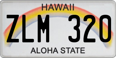 HI license plate ZLM320
