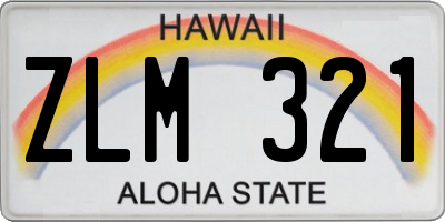 HI license plate ZLM321