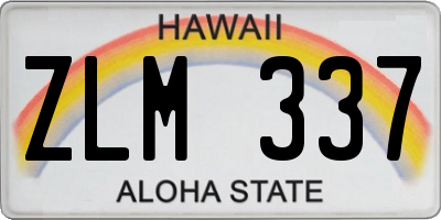 HI license plate ZLM337