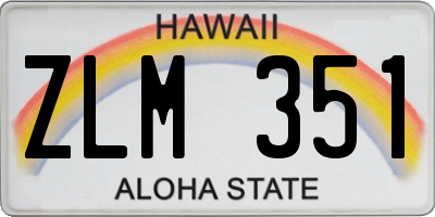 HI license plate ZLM351