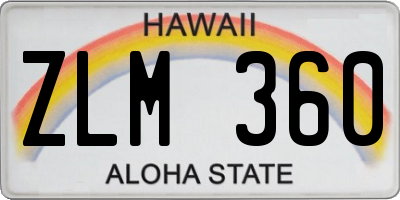 HI license plate ZLM360