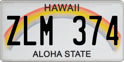 HI license plate ZLM374