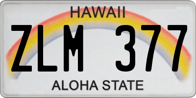 HI license plate ZLM377