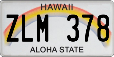 HI license plate ZLM378